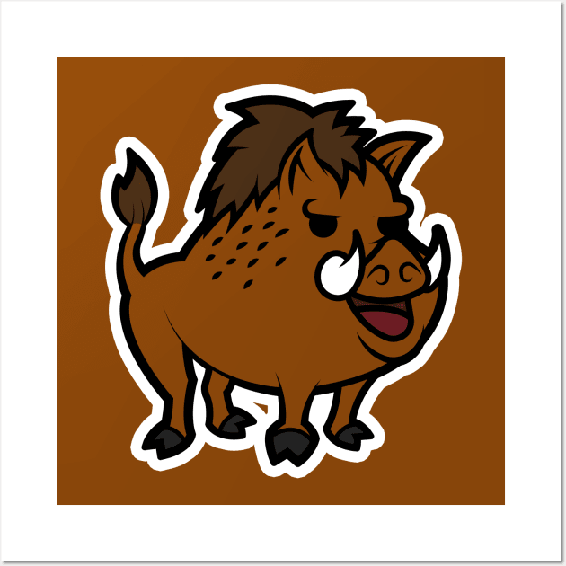 Boar Cartoon Animal Cartoon Island Wall Art by Cartoon Island